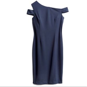 Trina by Trina Turk Navy One-Shoulder Dress